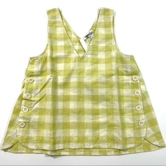 New Madewell Side Button Tank Top Gingham Check XS - Picture 3 of 9
